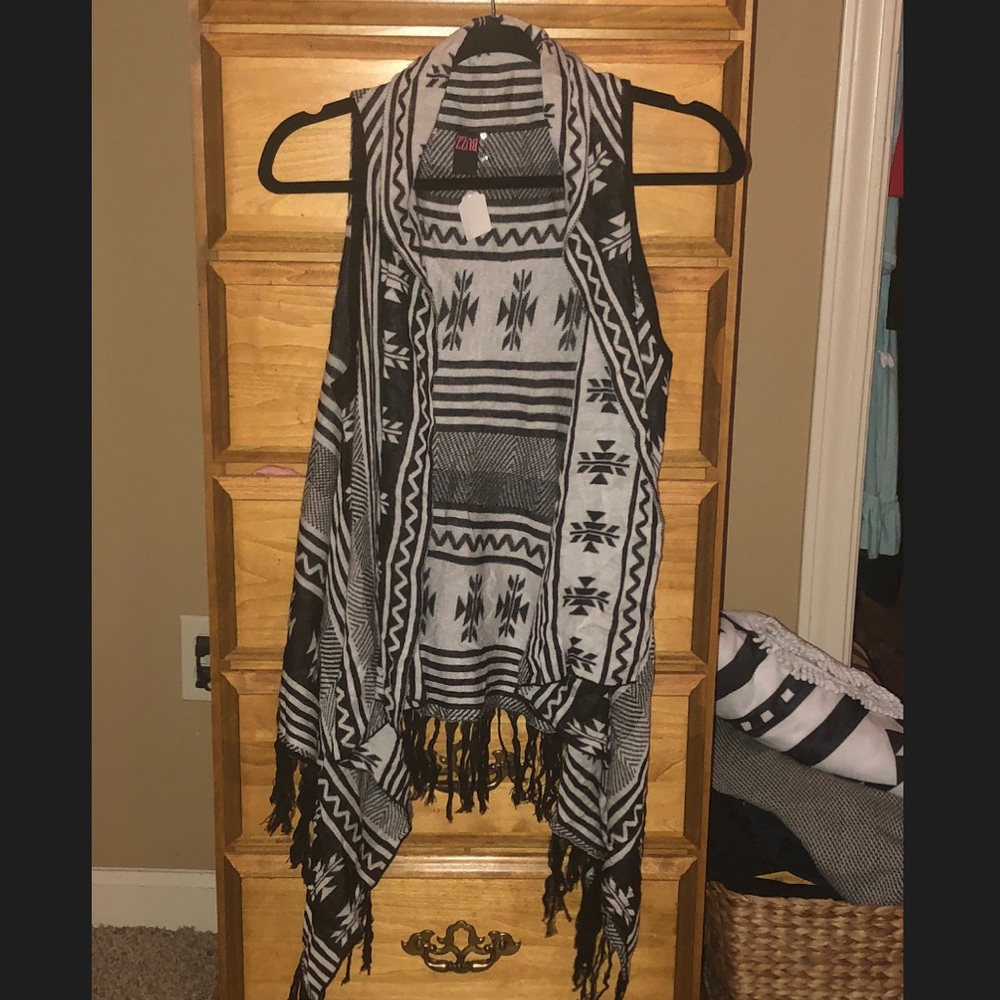 Aztec fringe vest